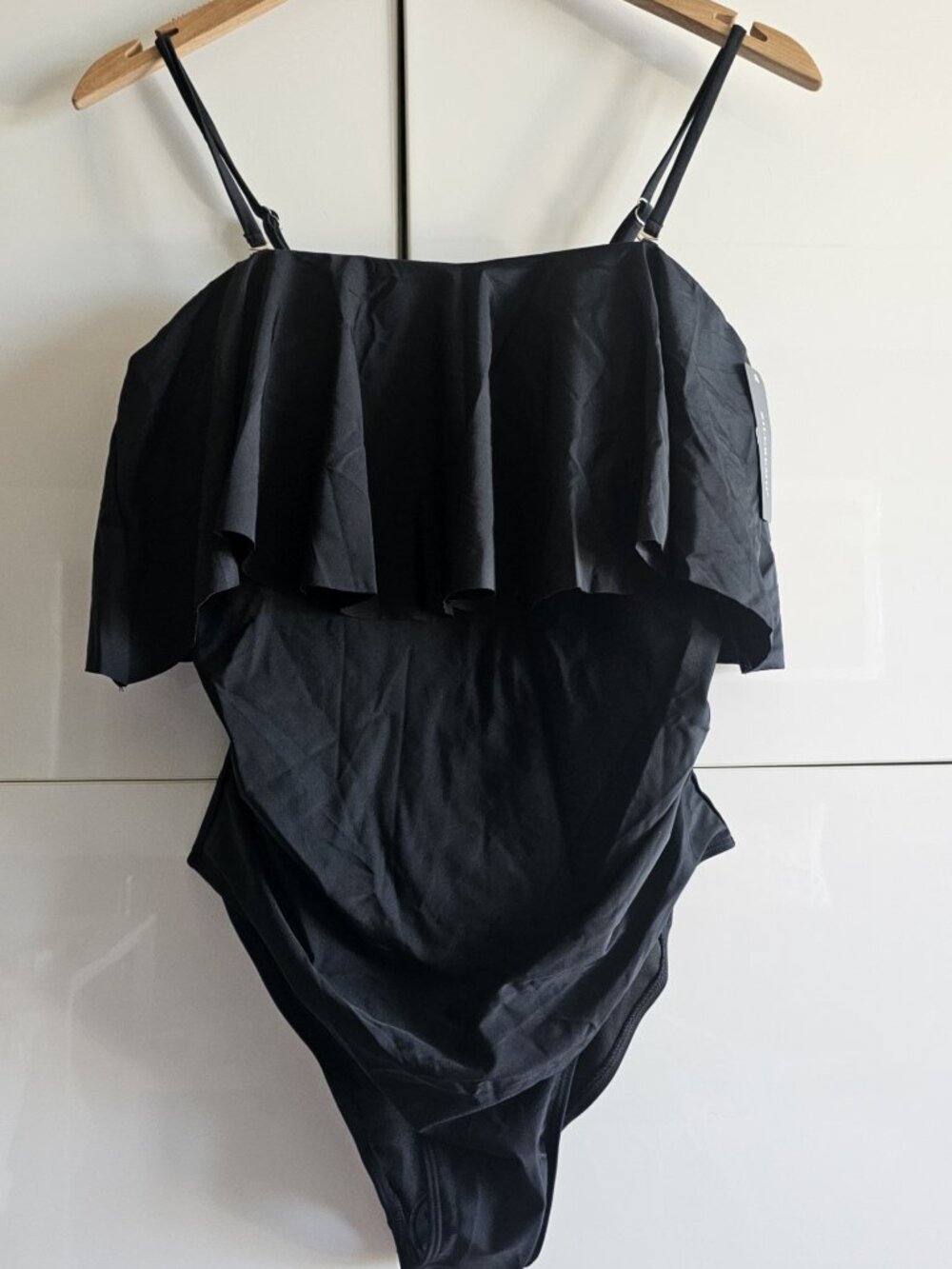 New One Piece Off Shoulder Ruffled Bathing Suit - Picture 6 of 14